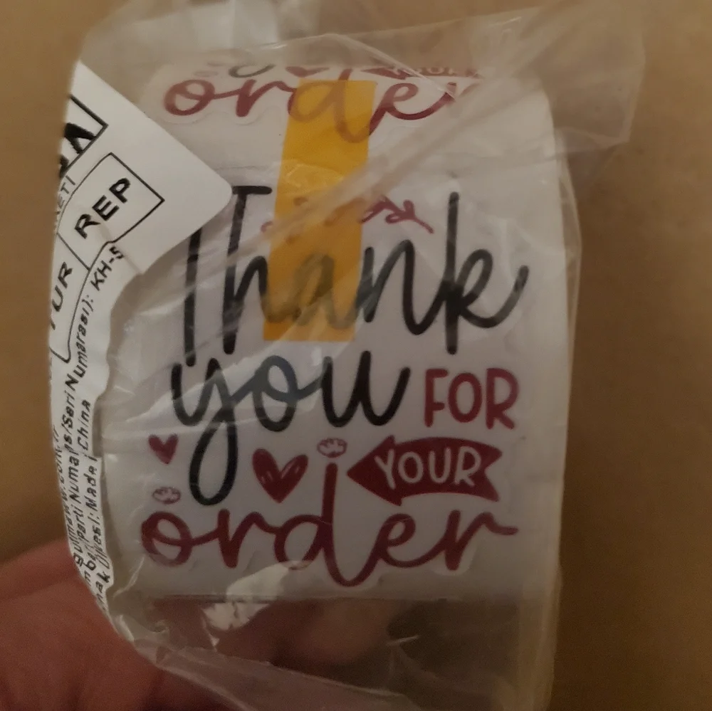 Thank You Stickers Roll - Pink and Black - Picture 2 of 6